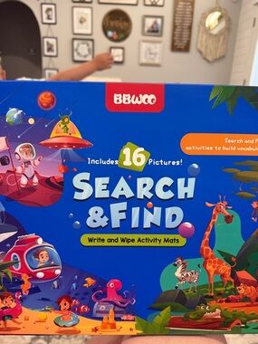 Search & Find Write and Wipe Activity Mats - Blue